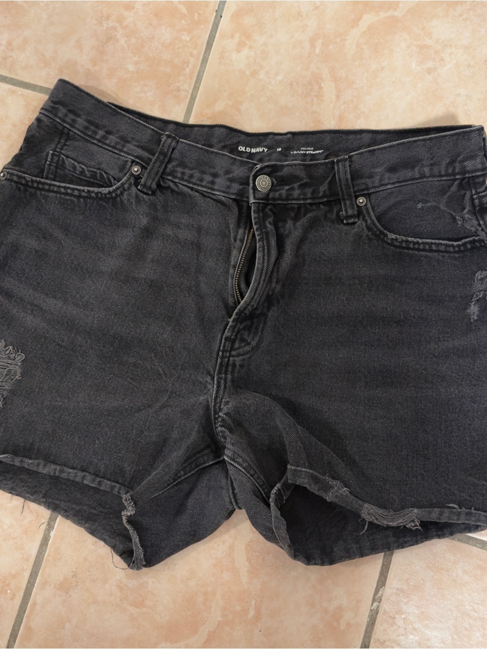 Old Navy Black Denim Cutoff Shorts Size 16